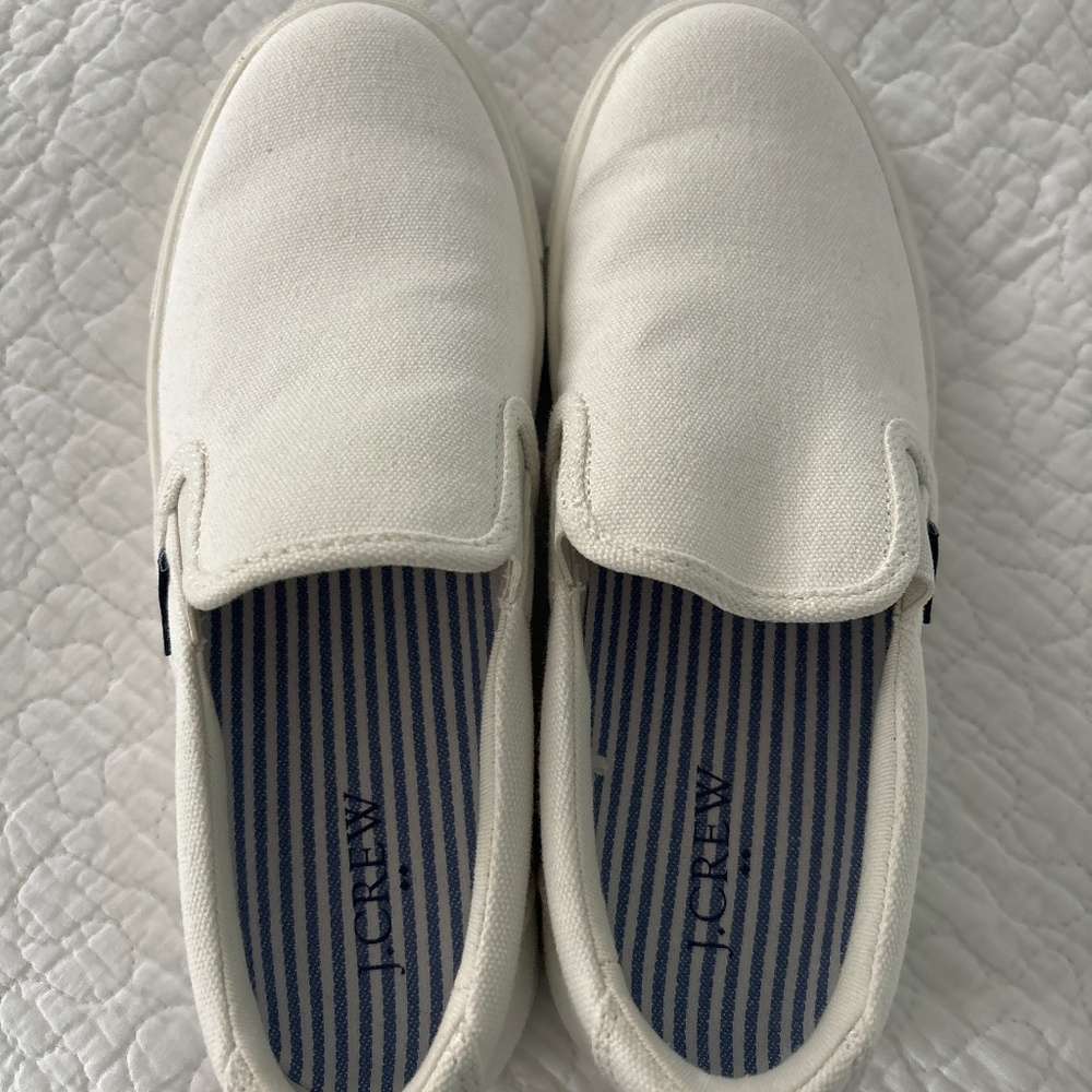 JCrew White Slip On Sneakers Size 7